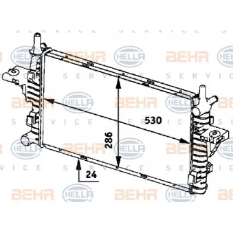 Radiateur, refroidissement du moteur HELLA 8MK 376 719-754