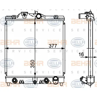 Radiateur, refroidissement du moteur HELLA 8MK 376 719-781