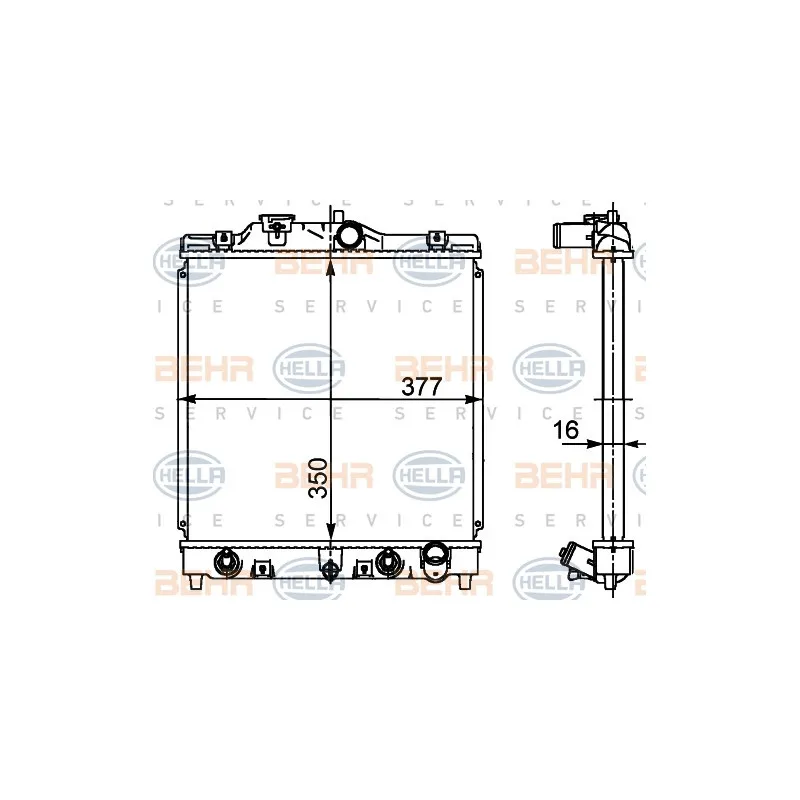 Radiateur, refroidissement du moteur HELLA 8MK 376 719-781