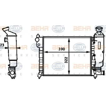 Radiateur, refroidissement du moteur HELLA 8MK 376 720-001