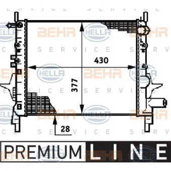 Radiateur, refroidissement du moteur HELLA 8MK 376 720-011