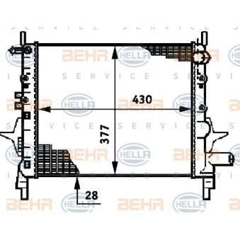 Radiateur, refroidissement du moteur HELLA 8MK 376 720-014