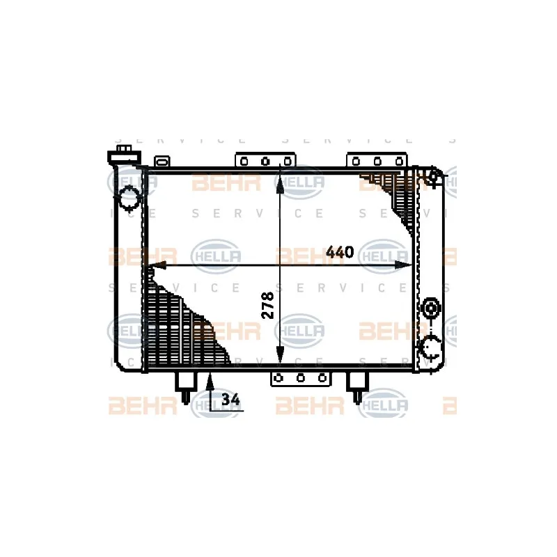 Radiateur, refroidissement du moteur HELLA 8MK 376 720-041