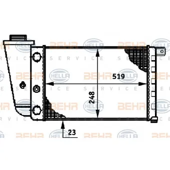 Radiateur, refroidissement du moteur HELLA 8MK 376 720-051