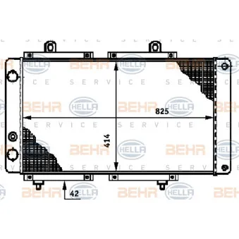 Radiateur, refroidissement du moteur HELLA 8MK 376 720-071