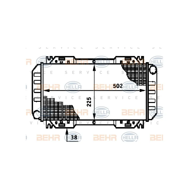 Radiateur, refroidissement du moteur HELLA 8MK 376 720-091