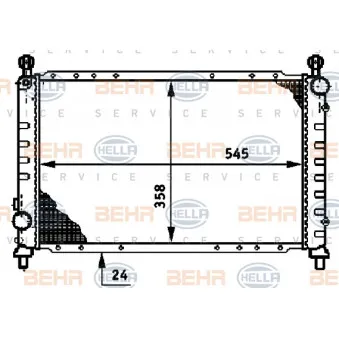 Radiateur, refroidissement du moteur HELLA 8MK 376 720-131