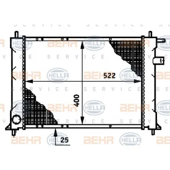 Radiateur, refroidissement du moteur HELLA 8MK 376 720-141