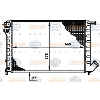 Radiateur, refroidissement du moteur HELLA 8MK 376 720-241