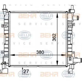 Radiateur, refroidissement du moteur HELLA 8MK 376 720-271