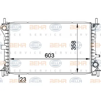 Radiateur, refroidissement du moteur HELLA 8MK 376 720-291