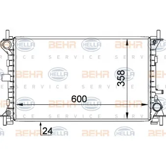 Radiateur, refroidissement du moteur HELLA 8MK 376 720-301