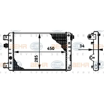 Radiateur, refroidissement du moteur HELLA 8MK 376 720-351