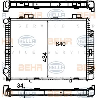 Radiateur, refroidissement du moteur HELLA 8MK 376 720-381