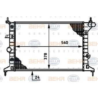 Radiateur, refroidissement du moteur HELLA 8MK 376 720-401