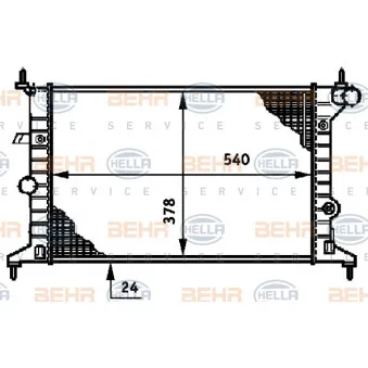 Radiateur, refroidissement du moteur HELLA 8MK 376 720-411
