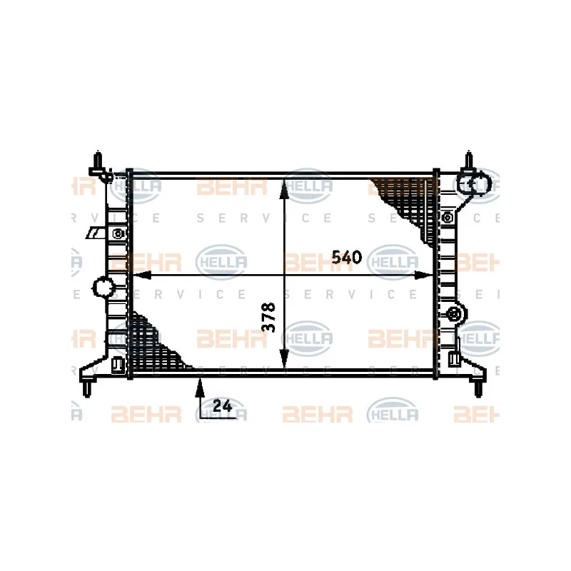 Radiateur, refroidissement du moteur HELLA 8MK 376 720-411