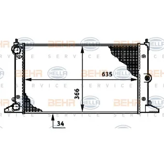 Radiateur, refroidissement du moteur HELLA 8MK 376 720-511