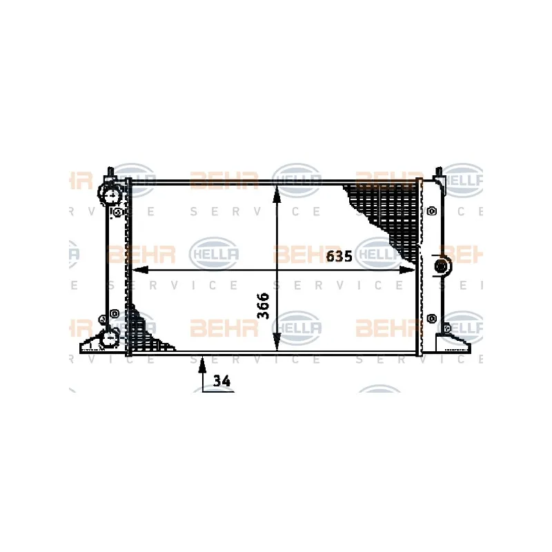 Radiateur, refroidissement du moteur HELLA 8MK 376 720-511