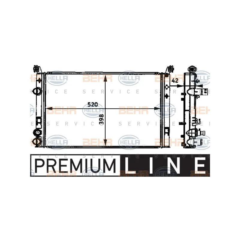 Radiateur, refroidissement du moteur HELLA 8MK 376 720-571