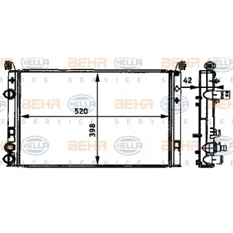 Radiateur, refroidissement du moteur HELLA 8MK 376 720-574