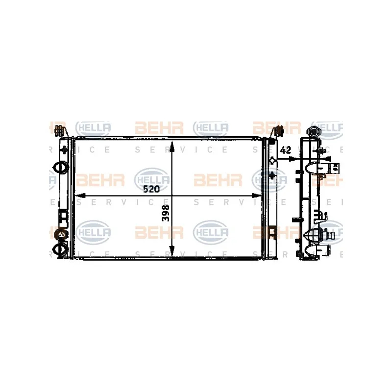 Radiateur, refroidissement du moteur HELLA 8MK 376 720-574