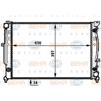 Radiateur, refroidissement du moteur HELLA 8MK 376 720-601
