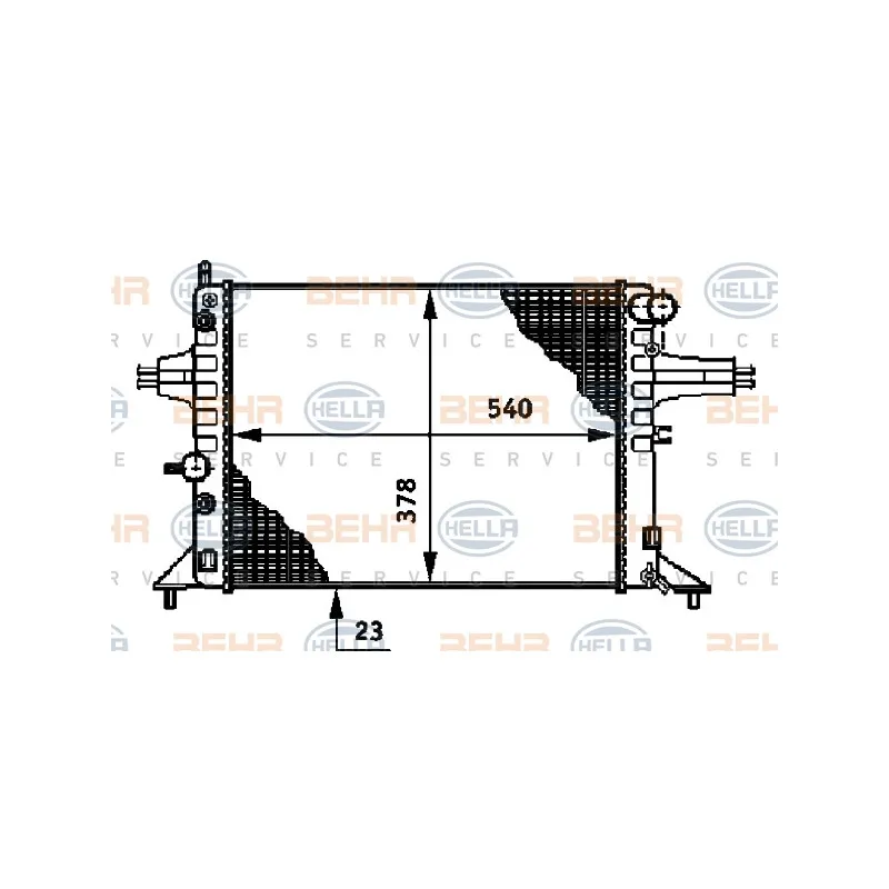 Radiateur, refroidissement du moteur HELLA 8MK 376 720-651