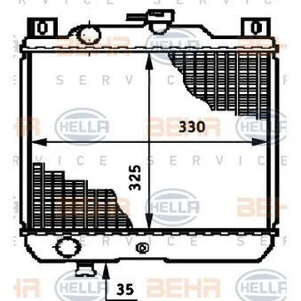 Radiateur, refroidissement du moteur HELLA 8MK 376 720-671