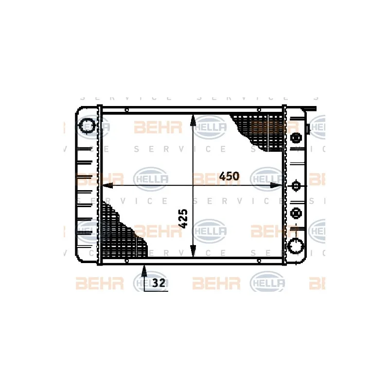 Radiateur, refroidissement du moteur HELLA 8MK 376 720-691