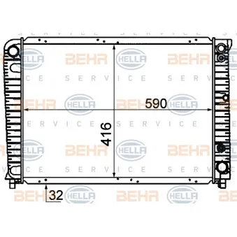 Radiateur, refroidissement du moteur HELLA 8MK 376 720-721