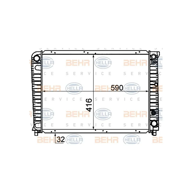 Radiateur, refroidissement du moteur HELLA 8MK 376 720-721