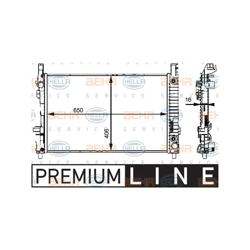 Radiateur, refroidissement du moteur HELLA 8MK 376 721-031