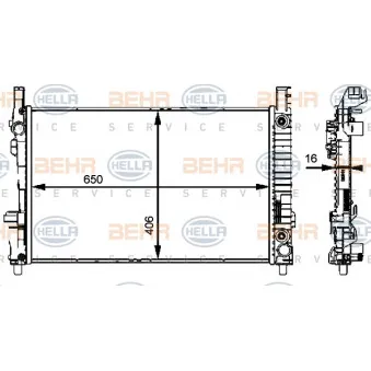 Radiateur, refroidissement du moteur HELLA 8MK 376 721-034