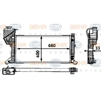 Radiateur, refroidissement du moteur HELLA 8MK 376 721-204