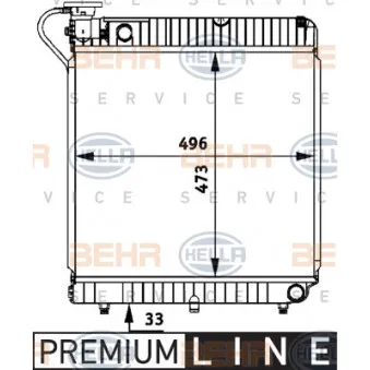 Radiateur, refroidissement du moteur HELLA 8MK 376 721-361