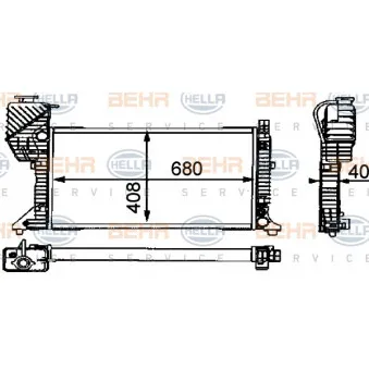 Radiateur, refroidissement du moteur HELLA 8MK 376 721-434