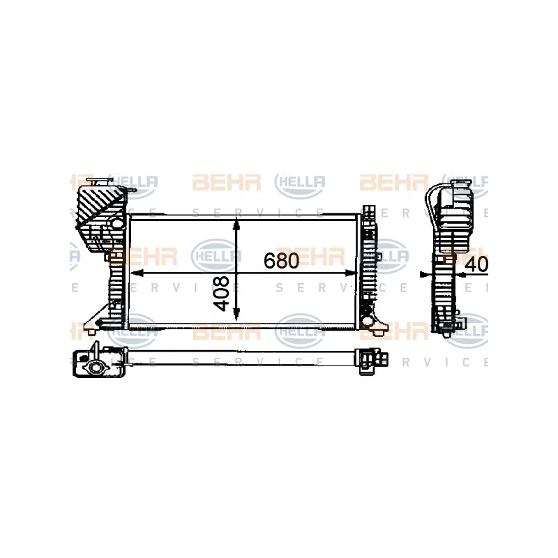 Radiateur, refroidissement du moteur HELLA 8MK 376 721-434