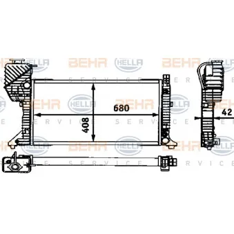 Radiateur, refroidissement du moteur HELLA 8MK 376 721-444