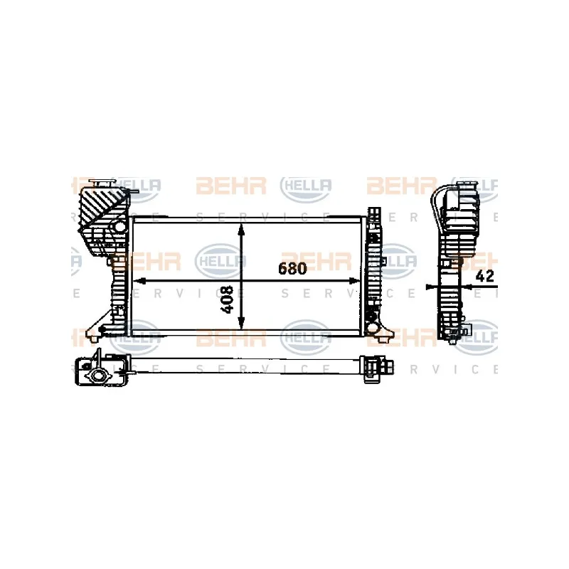 Radiateur, refroidissement du moteur HELLA 8MK 376 721-444