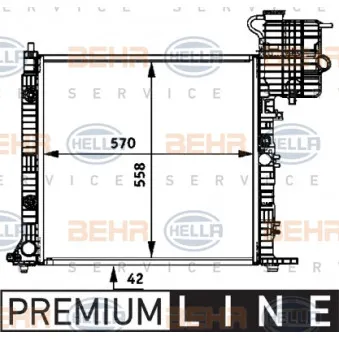 Radiateur, refroidissement du moteur HELLA 8MK 376 722-041