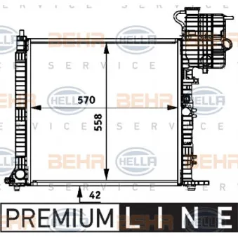 Radiateur, refroidissement du moteur HELLA 8MK 376 722-051