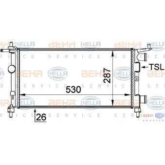 Radiateur, refroidissement du moteur HELLA 8MK 376 722-441