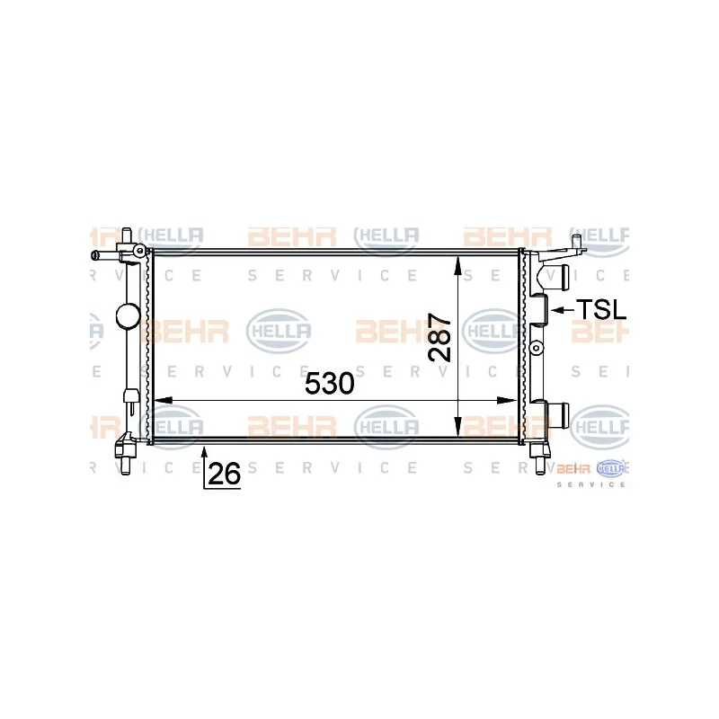 Radiateur, refroidissement du moteur HELLA 8MK 376 722-441