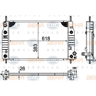 Radiateur, refroidissement du moteur HELLA 8MK 376 724-541
