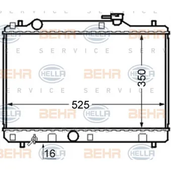 Radiateur, refroidissement du moteur HELLA 8MK 376 724-581