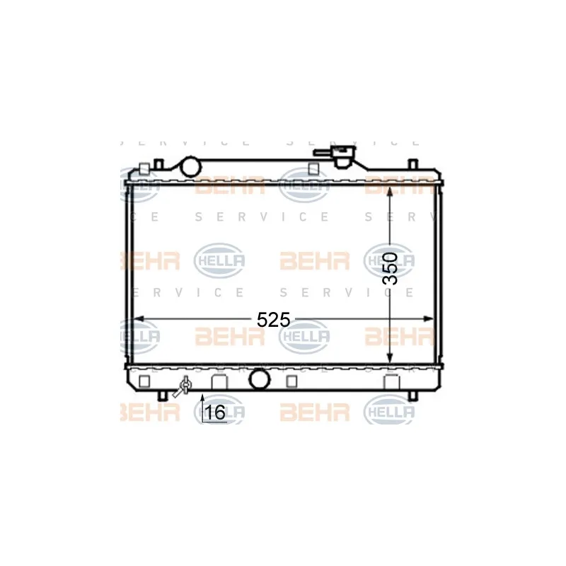Radiateur, refroidissement du moteur HELLA 8MK 376 724-581