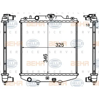 Radiateur, refroidissement du moteur HELLA 8MK 376 724-591