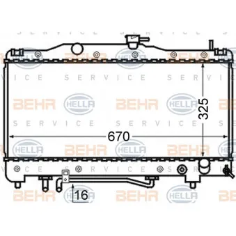 Radiateur, refroidissement du moteur HELLA 8MK 376 724-641