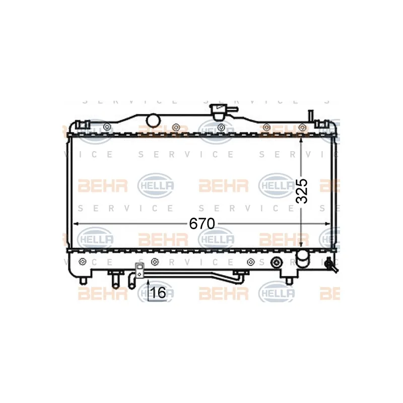 Radiateur, refroidissement du moteur HELLA 8MK 376 724-641